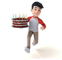 Fun 3D Asian teenager with a manga style