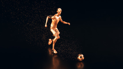 Fototapeta na wymiar 3D motion design of a football game