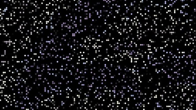 Abstract futuristic background with moving small circles. Grunge datamosh effect. Animated looping footage.