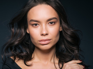 Naklejka premium Asian woman natural make up healthy skin beauty