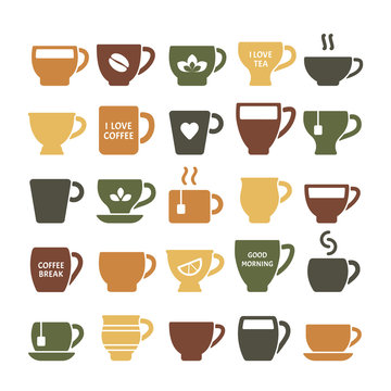 Coffee mugs vector symbols for logo design
