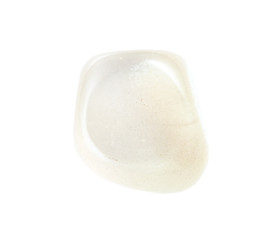 tumbled Moonstone gem stone isolated on white