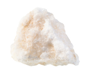 unpolished Anhydrite rock isolated on white