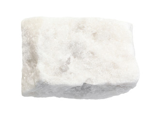 unpolished white marble rock isolated on white