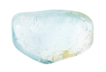polished blue Topaz gem stone isolated on white