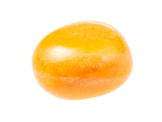 yellow Calcite gem stone isolated on white