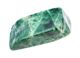 tumbled Jadeite (green jade) gem stone isolated