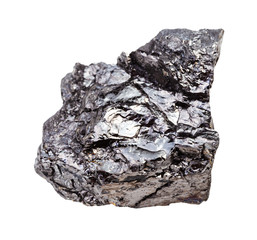 rough Bituminous coal (black coal) rock isolated