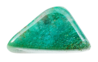 polished Fuchsite (chrome mica) gemstone isolated