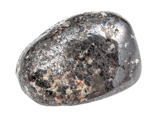 polished Magnetite (lodestone) gemstone isolated