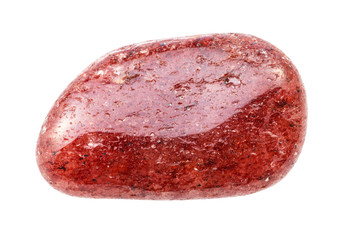 tumbled red Aventurine gem stone isolated