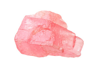 raw crystal of Rhodochrosite isolated on white