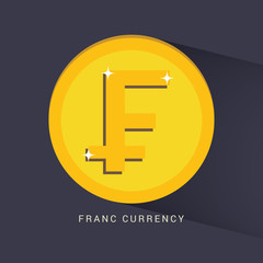 French Franc coin icon