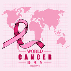 Obraz premium World Cancer Day Concept, poster and banner