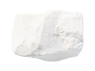 unpolished chalk (white limestone) rock isolated