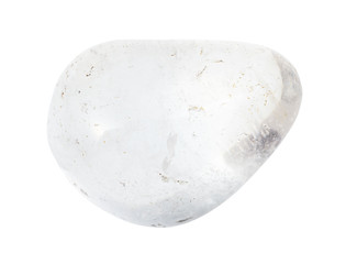 tumbled colorless Rock-crystal gemstone isolated