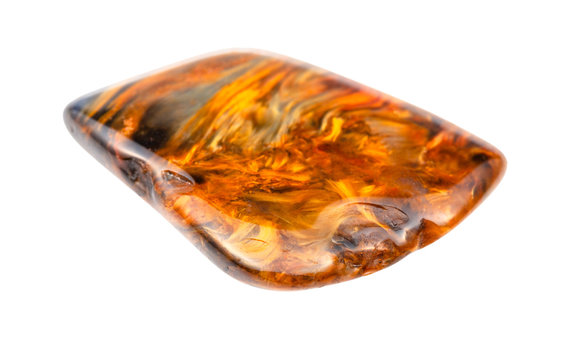 umbled Pietersite gemstone isolated on white