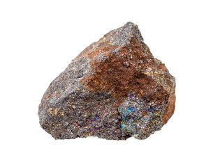 unpolished rusty Magnetite ore isolated