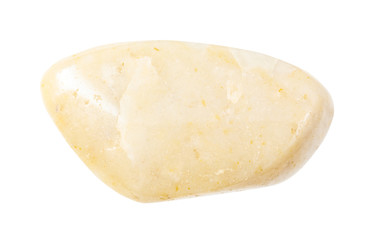 polished yellow agate gemstone isolated