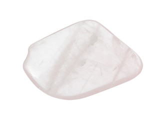 tumbled Rock crystal gemstone isolated on white