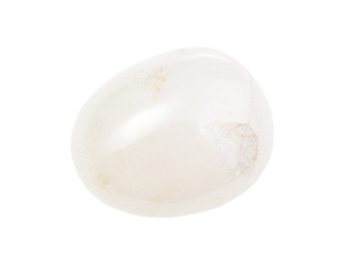tumbled Milky quartz gem stone isolated