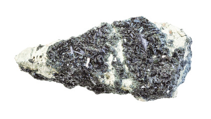 unpolished Hornblende on Amphibole rock isolated