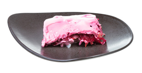 portion of Dressed herring russian salad on plate