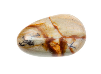 polished landscape jasper gem stone isolated