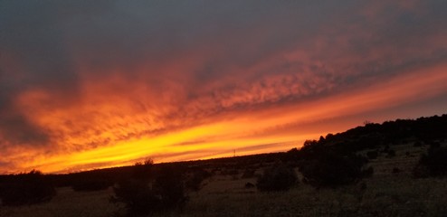 sunset in mountains