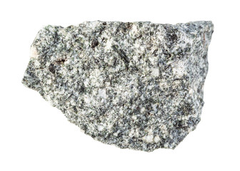rough diorite rock isolated on white
