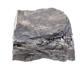 rough coal shale rock isolated on white