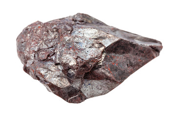 rough Hematite (iron ore) rock isolated on white