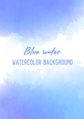 Naklejka na ściany i meble Light watercolor background in turquoise blue. Marine, sky colorful background.