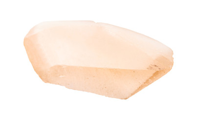 single raw Topaz crystal isolated on white