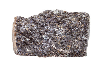 piece of raw Sphalerite ore isolated on white