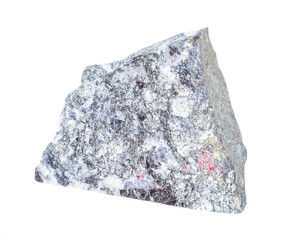 rough Stibnite (Antimonite) rock isolated on white