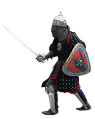 Full-length portrait of a medieval knight or viking