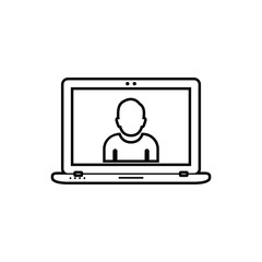 Computer user line icon. Flat style vector EPS.