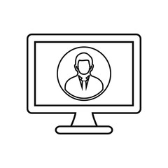 Online Business help line icon. Flat style vector EPS.