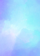 Light watercolor background in turquoise blue. Marine, sky colorful background.