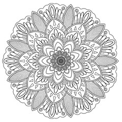 Mandala pattern coloring books for everyone and used for design wallpapers, decorative, paint shirt , tattoo, greeting card, paper pattern and tile pattern. White background