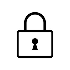 Padlock icon vector in outline style