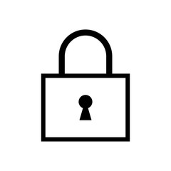 Padlock icon vector in outline style