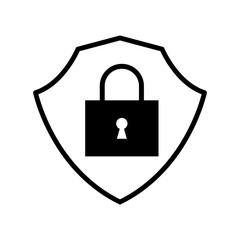 Security icon in flat style. Shield security symbol