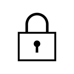 Padlock icon vector in outline style
