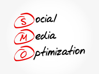 SMO - Social Media Optimization acronym, internet concept background