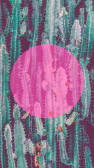 Cactus and geometry wallpaper  for smart phones and desktop. Plant fashion vibes