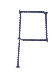 alphabet of screws on a white background