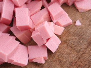 sausage on a wooden board