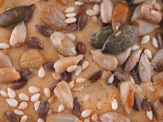 appetizing cookies with nuts close-up